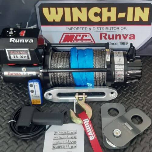 RUNVA WINCH-Synthetic Rope 11000lbs ( 4 990kg ) 12V REMOTE