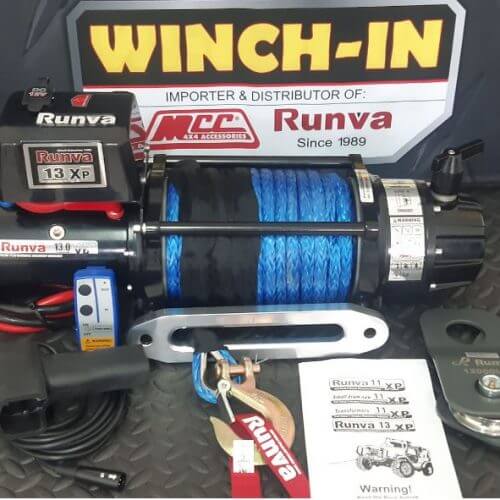 RUNVA WINCH-Synthetic Rope 13000lbs ( 5 897kg ) 12V REMOTE