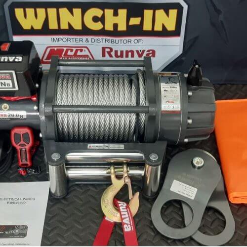 RUNVA WINCH-Steel Cable 20000lbs ( 9072kg ) 24V REMOTE