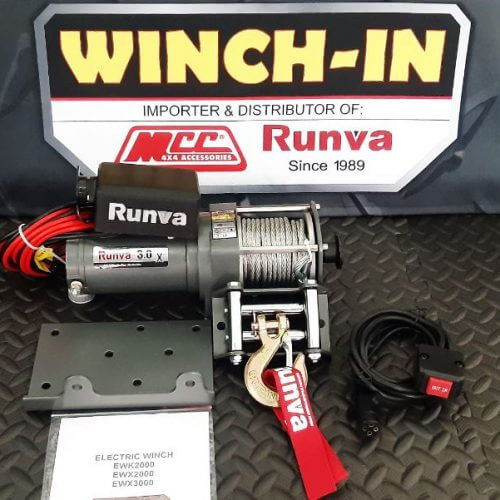 RUNVA WINCH-Steel Cable 3000lbs ( 1 361kg ) 12V