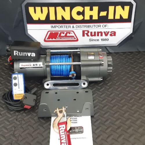 RUNVA WINCH-Synthetic Rope 3500lbs ( 1 588kg ) 12V REMOTE
