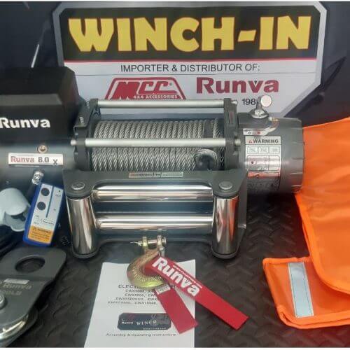 RUNVA WINCH-Steel Cable 8000lbs (3 629 ) 12V REMOTE